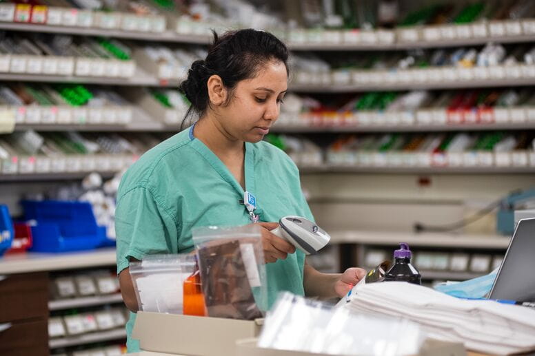 Pharmacist working in a pharmacy