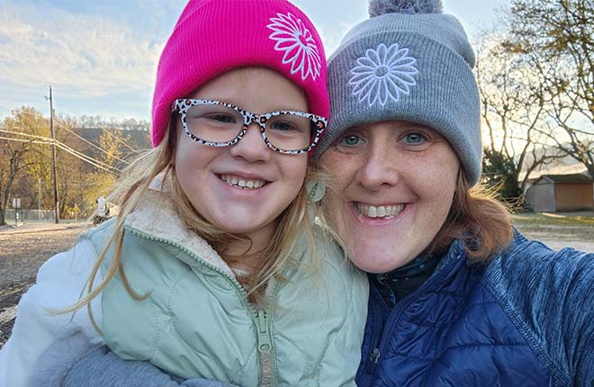 Emily Artman with her daughter, Virginia.